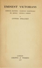 Cover of: Eminent Victorians by Giles Lytton Strachey