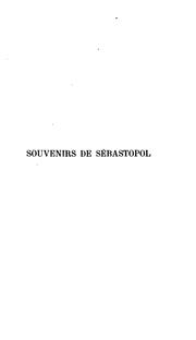 Cover of: Souvenirs de Sébastopol
