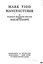 Cover of: Mark Tidd, manufacturer