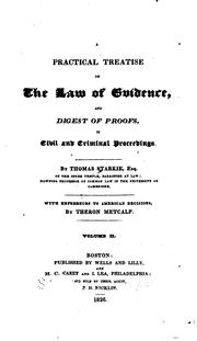 Cover of: A practical treatise on the law of evidence by Starkie, Thomas