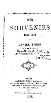 Cover of: Mes souvenirs, 1806-1833