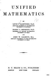 Cover of: Unified mathematics