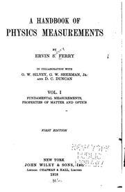 Cover of: A handbook of physics measurements