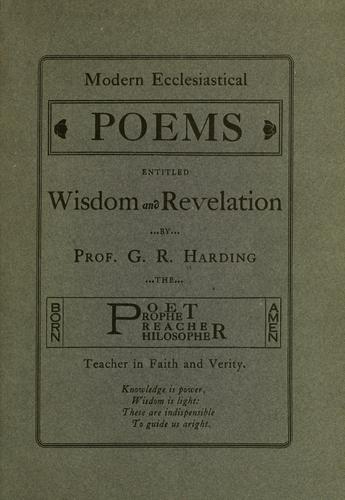 Modern ecclesiastical poems by George Raymond Harding