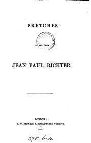 Cover of: Sketches of and from Jean Paul Richter