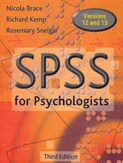 Cover of: SPSS for Psychologists:  A Guide to Data Analysis Using SPSS for Windows, Versions 12 and 13