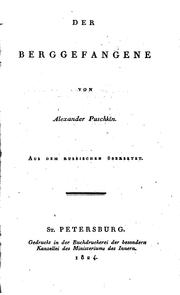 Cover of: Der Berggefangene by Aleksandr Sergeyevich Pushkin