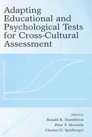 Cover of: Adapting Educational and Psychological Tests for Cross-Cultural Assessment
