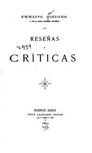 Cover of: Reseñas y críticas. by Ernesto Quesada