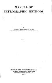 Cover of: Manual of petrographic methods by Johannsen, Albert