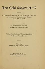 Cover of: The gold seekers of '49: a personal narrative of the overland trail and adventures in California and Oregon from 1849 to 1854.