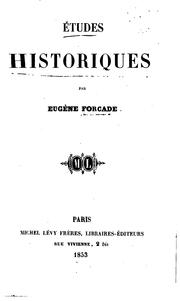 Cover of: Études historiques