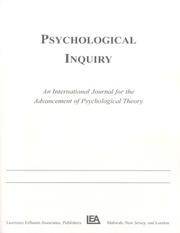Cover of: Religion and Psychology: A Special Issue of Psychological Inquiry