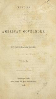 Cover of: Memoirs of American governors.