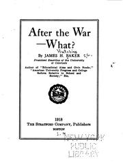 Cover of: After the war--what?