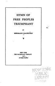 Cover of: Hymn of free peoples triumphant by Hermann Hagedorn