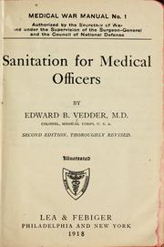 Cover of: Sanitation for medical officers | Edward Bright Vedder