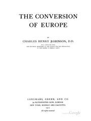 Cover of: The conversion of Europe.