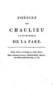 Cover of: Poésies de Chaulieu et du marquis de La Fare.