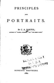 Cover of: Principles and portraits.