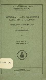 Cover of: Norwegian laws concerning illegitimate children.