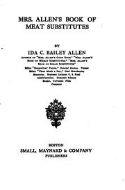 Cover of: Mrs. Allen's book of meat substitutes