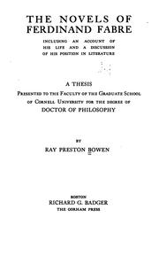 The novels of Ferdinand Fabre by Bowen, Ray Preston
