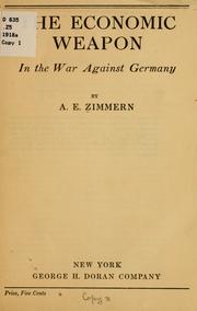 Cover of: The economic weapon in the war against Germany