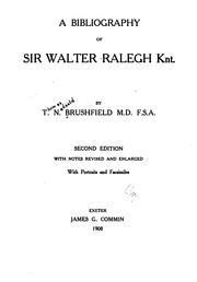 Cover of: A bibliography of Sir Walter Raleigh, knt.