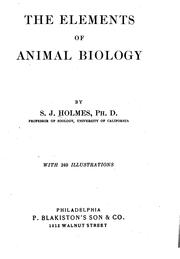 Cover of: The elements of animal biology