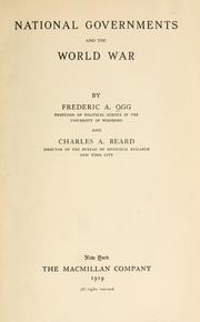 Cover of: National governments and the world war.