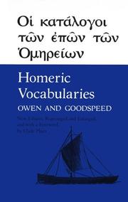 Cover of: Homeric Vocabularies: Greek and English Word List for the Study of Homer