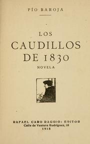 Cover of: Los caudillos de 1830: novela.