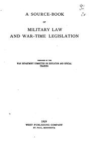 Cover of: source-book of military law and war-time legislation