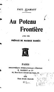 Cover of: Au poteau frontière