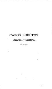 Cover of: Cabos sueltos by Julio Cejador y Frauca