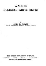 Cover of: Walsh's business arithmetic