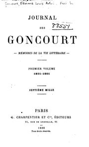 Cover of: Journal des Goncourt by Edmond de Goncourt