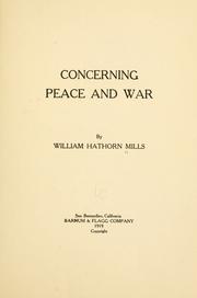 Cover of: Concerning peace and war