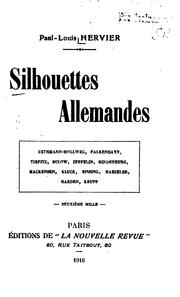 Cover of: Silhouettes allemandes ... by Hervier, Paul Louis.