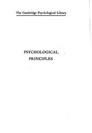 Cover of: Psychological principles
