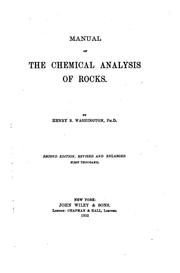 Cover of: Manual of the chemical analysis of rocks by Henry S. Washington