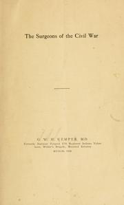 Cover of: The surgeons of the Civil War