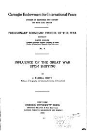 Cover of: Influence of the great war upon shipping