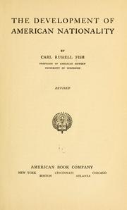 Cover of: The development of American nationality