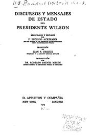 Cover of: Discursos y mensajes de estado del Presidente Wilson