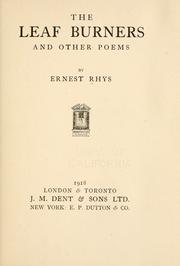 Cover of: The leaf burners by Ernest Rhys