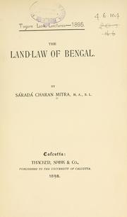 Cover of: The land-law of Bengal.