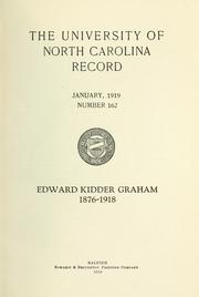 Cover of: Edward Kidder Graham, 1876-1918.