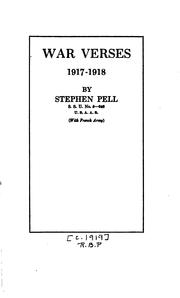 War verses, 1917-1918 by Stephen Pell
